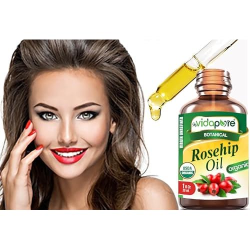 MYVIDAPURE Organic ROSEHIP OIL Certified Organic WILD GROWTH RAW Pure VIRGIN UNREFINED for Face, Body, Hair and Lip Care (1 Fl Oz)