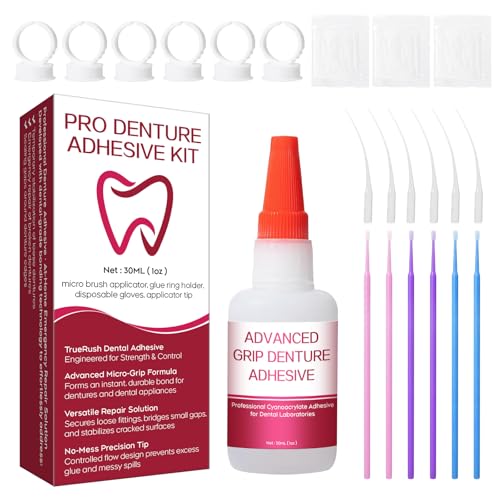 Dental Lab Instant Bonding Glue for Dentures & Dental Tools - Fast-Setting 15-60 Sec