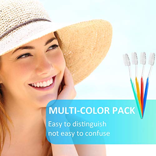 Patelai Vivid 200Pcs Disposable Travel Toothbrushes, Medium Soft Bristle, Individually Wrapped