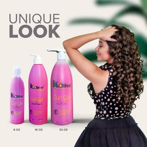 Curl Gel for All Hair Types - Defines & Controls Frizz, 16 oz