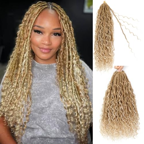 Goddess Locs Crochet Hair 18 Inch 7 Packs Faux Bohemian Locs for Women