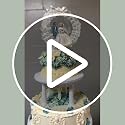 12.5-Inch Lighted Wedding Cake Water Fountain - Clear 3-Tier Decorative Centerpiece