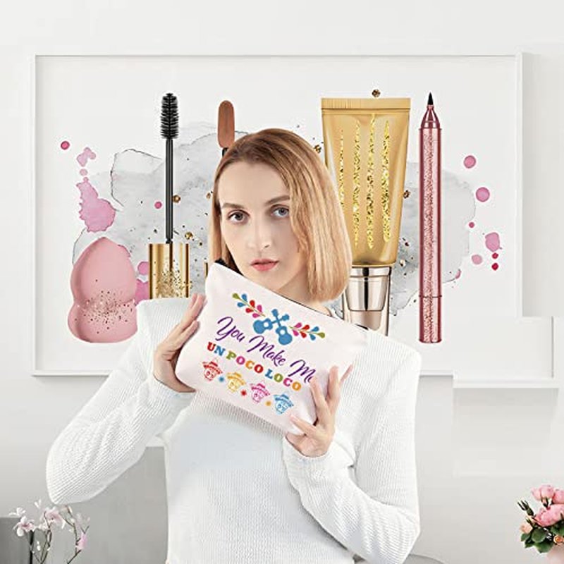 LEVLO Miguel Cosmetic Make Up Bag Cartoon Movie Fans Gift You Make Me Un Poco Loco Makeup Zipper Pouch Bag (Un Poco Loco)