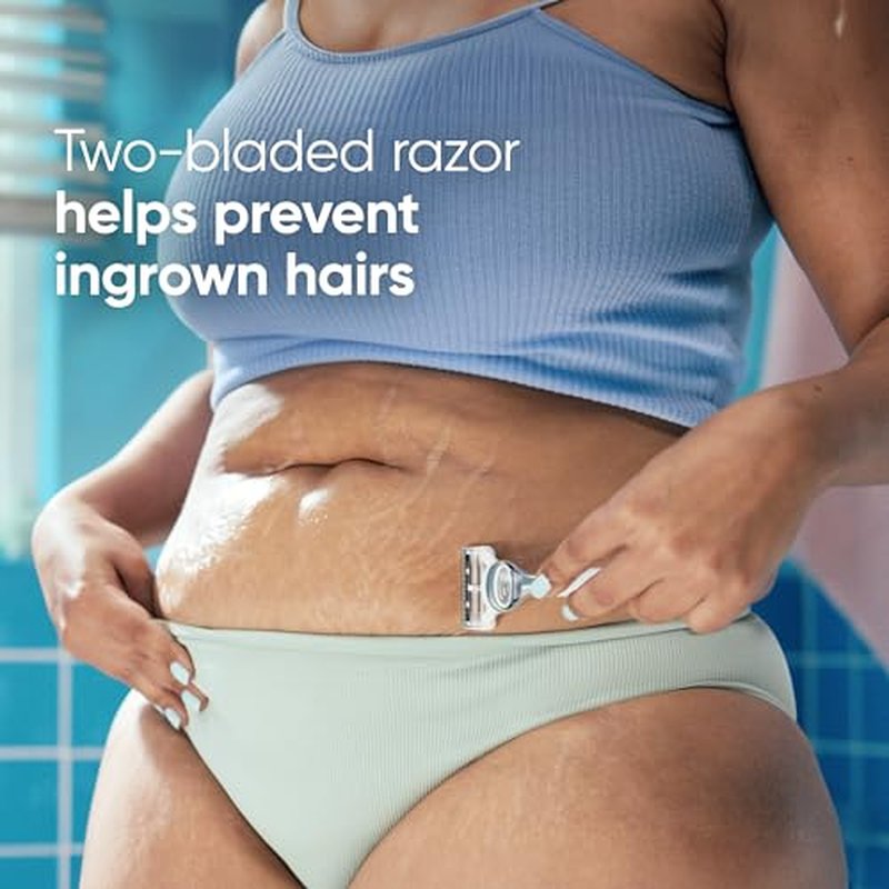 Gillette Venus Intimate Grooming Womens Razor Blade Refills with Bikini Trimmer, 4 Count