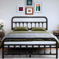 Full Victorian Metal Bed Frame with Storage - 14 Inch Heavy Duty Platform Bed