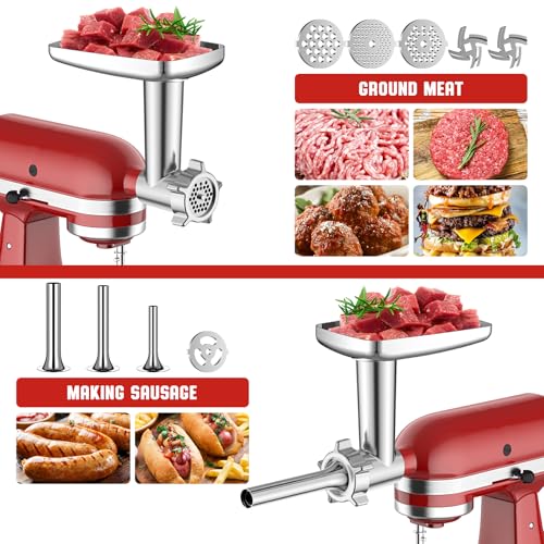 KitchenAid Stand Mixer Meat Grinder & Cheese Grater Attachments Set