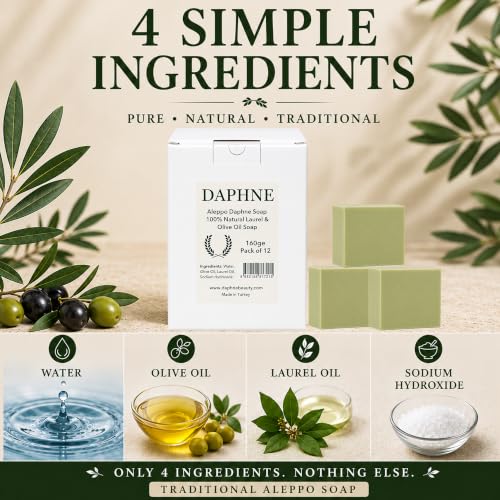 Aleppo Soap Bar - Handmade Natural Olive & Laurel Oil Body & Face Soap Gift Set