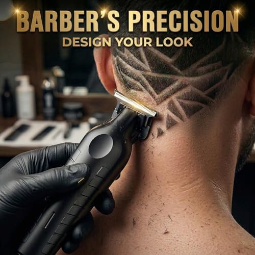 WAIKIL Cordless Hair Clippers for Men,Professional Barber Set with T Outliner Trimmer and Foil Shaver,LCD Display,Rechargeable Beard Trimmer Grooming Kit