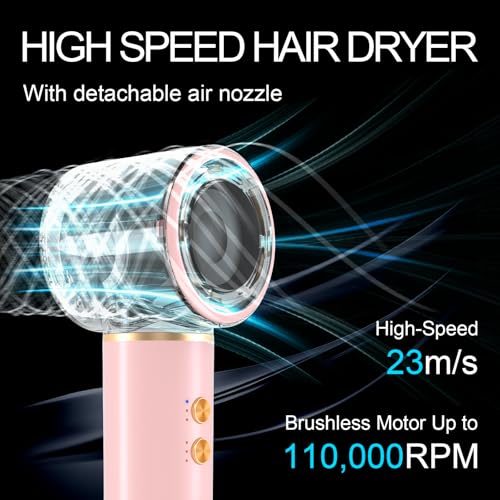 USFNMH 5-in-1 Hair Dryer Brush, 110000 RPM Pro Hair Styler – Grey, Negative Ionic