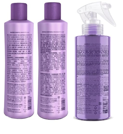 Cadiveu Plastica Dos Fios Home Care Kit - Keratin Smoothing Shampoo, Conditioner & Gradual Serum