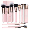 SIXPLUS Travel Makeup Brushes with Case, 15 Pcs Pink Makeup Brush Set Professional for Foundation Powder Concealer Eyeshadow Blush, Covers, Best Make Up Brush Kit Gift for Women Girlfriend Mom