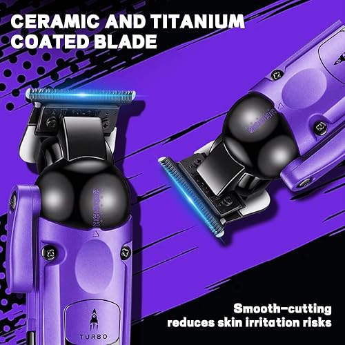 VGR 274 Professional Hair Trimmer for Men with T-Blade, Purple - Cordless, Adjustable, Long Battery Life