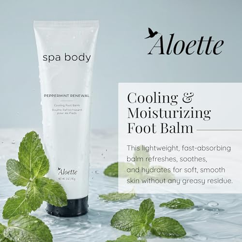 Aloette Peppermint Cooling Foot Balm for Dry Cracked Heels & Tired Feet