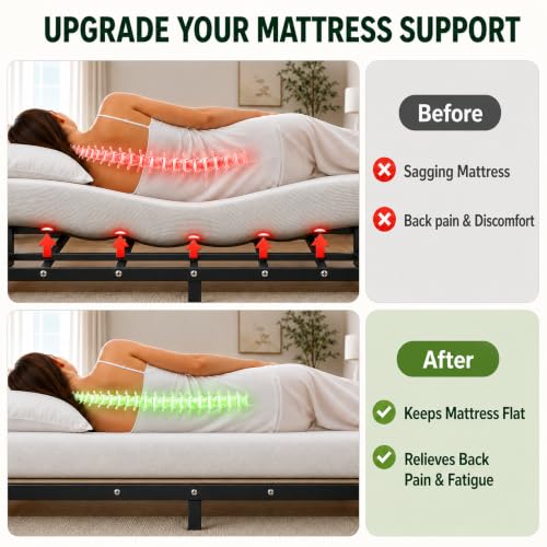 DFAN Black Twin Size Bunkie Board - Non-Slip Breathable Bed Support, 38x75"