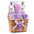 Lavender Bath and Body Gift Set in a Wicker Basket Calm & Relaxing Lavender Spa Gift Set for Women ? Perfect Self-Care Gift for Valentiness, Birthdays & Special Occasions Valentines Gift