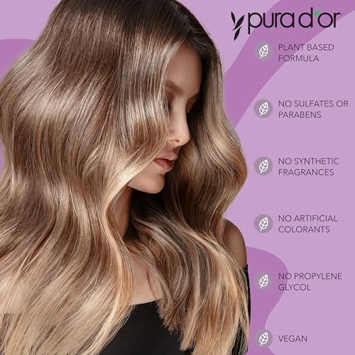 PURA D'OR 16 Oz ColorHarmony Purple Conditioner For Bleached, Blonde, Silver & Color Treated Hair - Keratin, Bamboo Fiber, No Sulfates, Select Natural Ingredients - Men & Women