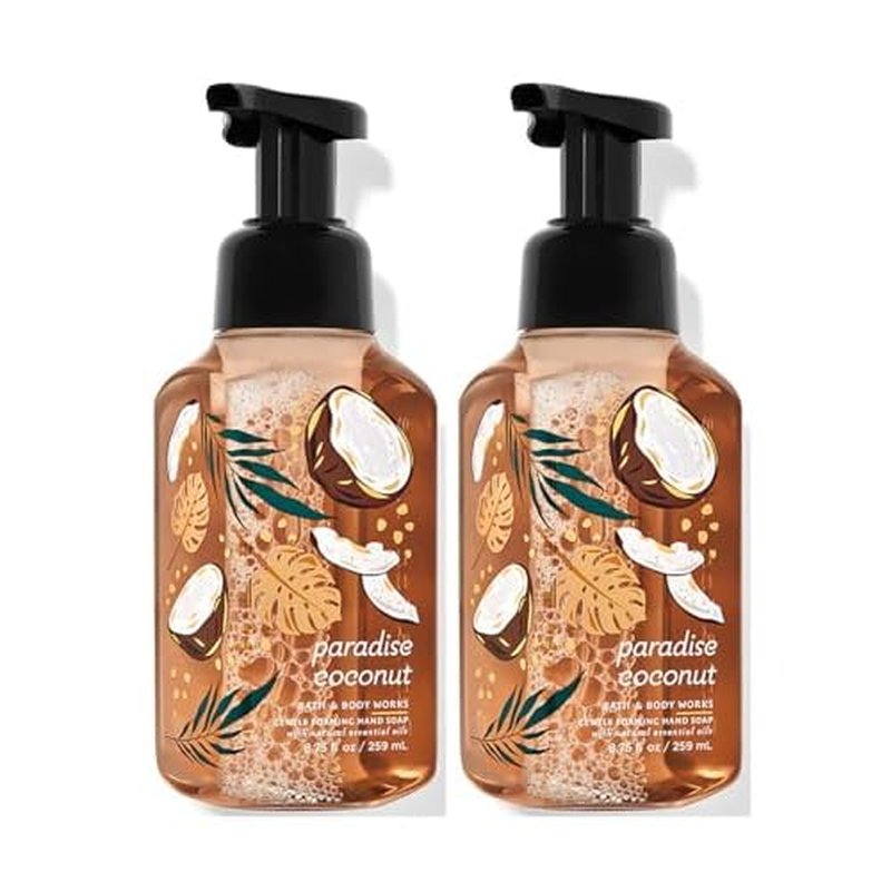 Bath and Body Works Paradise Coconut Gentle Foaming Hand Soap 8.75 Ounce 2-Pack (Paradise Coconut)