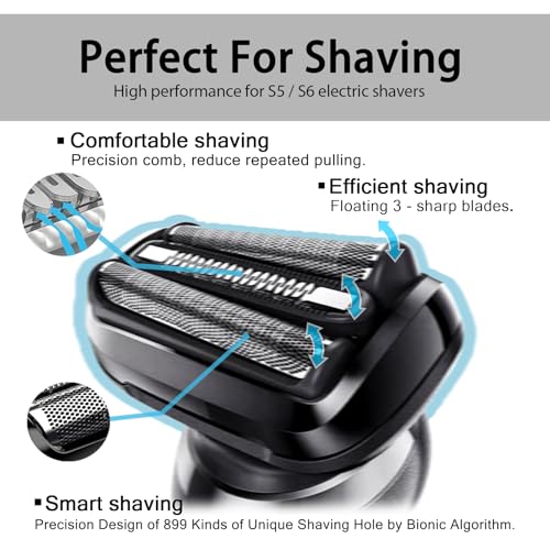 Black 53B Replacement Shaver Heads for Series 5 & 6 Razors 2-Pack