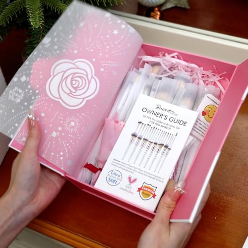 Professional Makeup Brush Set 26 Pcs with Elegant Silver Gift Box - Perfect for Gift Giving