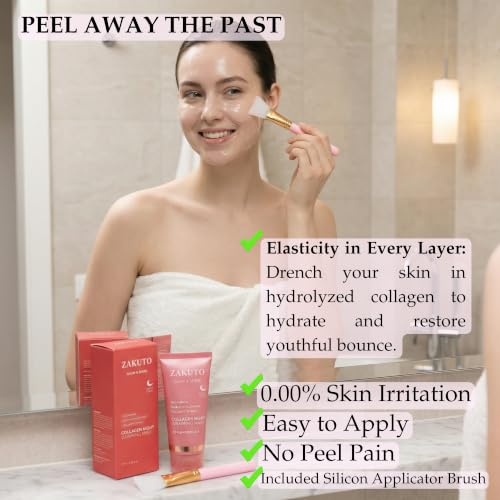 Collagen Night Face Mask 2-Pack - Overnight Peel & Peel-Off Skin Treatment