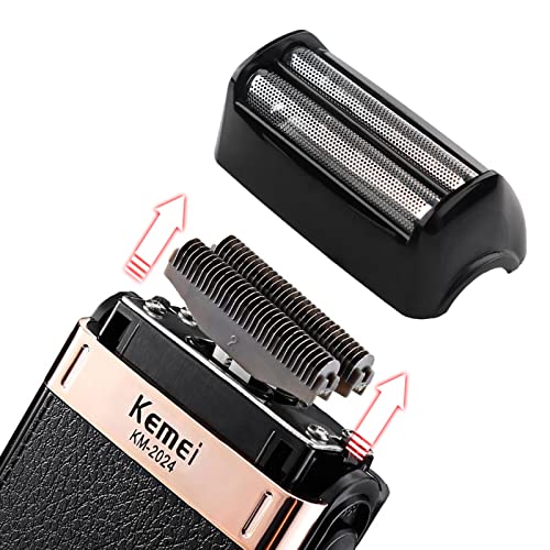 KEMEI Double Foil Electric Razor for Men Black - Waterproof Beard Trimmer, USB Rechargeable