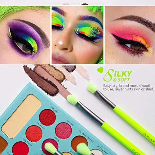 Docolor Makeup Brushes Cleaner Set +15Piece Eye Makeup Brushes,Soft Synthetic Hairs Professional Eye Shadow Blending Brush Set with Solid Soap Cleanser & Color Removal Sponge & Silicone Brush Cleaner