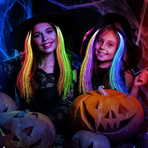 60 Pack Glow Hair Clips with LED Lights & Butterfly Fiber Optic Extensions
