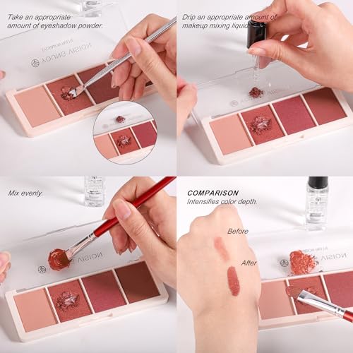 YOUNG VISION Makeup Mixing Liquid, Eyeshadow/Foundation Mixing Medium Makeup, Eyeliner Sealer, Pigment Enhancer, Durability Waterproof Transparent Make up Fixer Liquid Drops, 9ml/0.3 fl oz