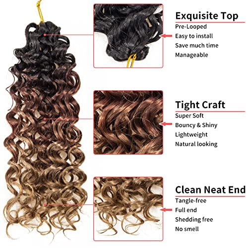QRHSUKA 9 Packs Curly Crochet Hair 18 Inch GoGo Curl for Women - 1B/30/27
