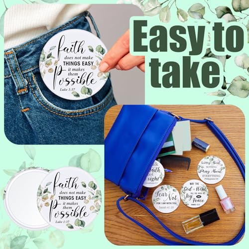 Christian Compact Mirrors Set of 160 with Uplifting Bible Verses - Portable Religious Gift for Women