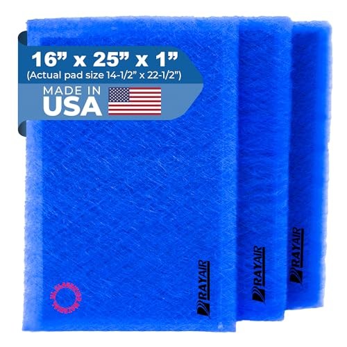 RAYAIR 16x25 Filter Pads with Activated Carbon for Dynamic Air Cleaners