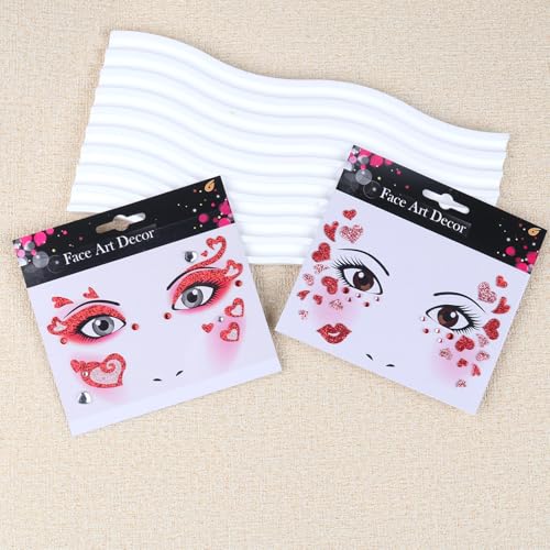 Valentines Temporary Tattoos Glitter Fake Tattoos Red Heart Lip Tattoo Stickers Eyes Face Gems Stickers for Women Girls Makeup Holiday Party Supplies 2Pcs