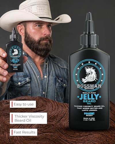 Bossman Jelly Beard Oil & Beard Balm Combo - Magic Scent - Natural Nourishing Set
