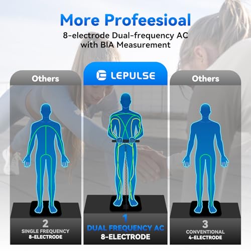 Lepulse Smart Body Scale Black with 8 Electrodes - Body Composition & Fat Analysis