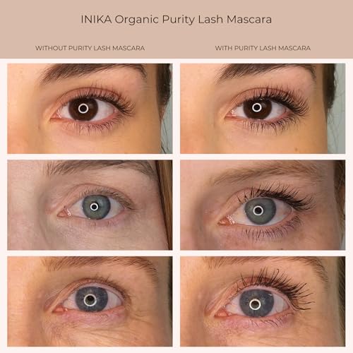INIKA Organic Purity Lash Mascara | Certified Organic & 100% Natural, Sensitive Eye, Lash Nourishing, Long Lasting, Non-Clumping Formula. Black