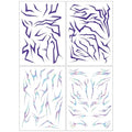 Purple Ombre Temporary Patterns Tattoo ? Halloween Water Transfer Realistic Waterproof Body Art for Cosplay, Halloween, and Party Makeup (4 PCS)