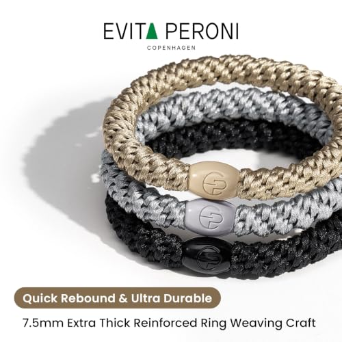 EVITA PERONI Burnt Rose Blush Hair Ties 12 Pack for Thick Hair, Secure Hold