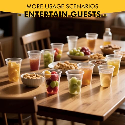 9 oz Disposable Plastic Cups Bulk Pack - Clear Party Cups for Weddings & Events (2000 Count)