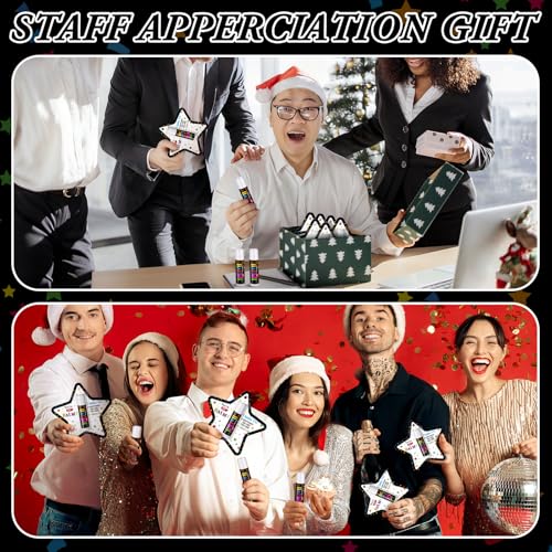 Star 30 Pack Christmas Appreciation Lip Balm Gifts Bulk for Employees & Teachers