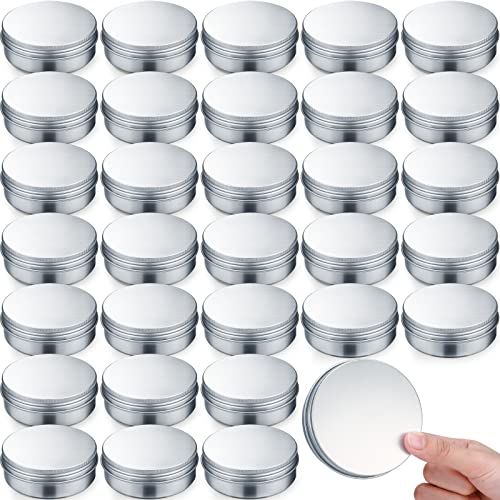 Silver Aluminum Lip Balm Tins 4 oz Pack of 100 Cosmetic Containers with Screw Lids