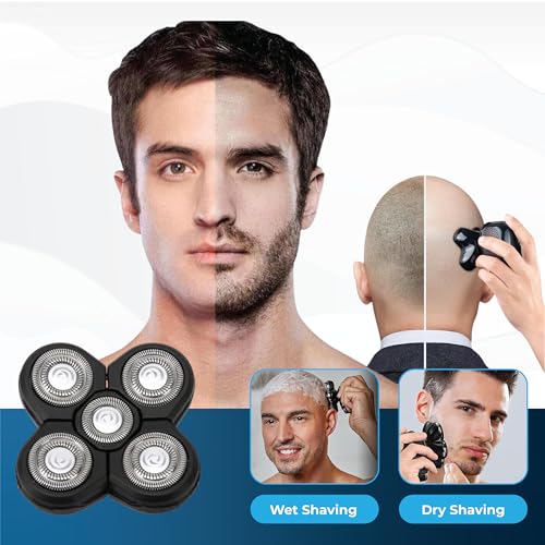 3 Pack Replacement Shaver Heads for Freebird Head Shaver Kit - Universal Compatibility