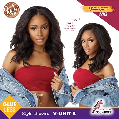 Sensationnel Curls Kinks & Co V-Part Wig-Unit 8 Jet Black Natural Hair