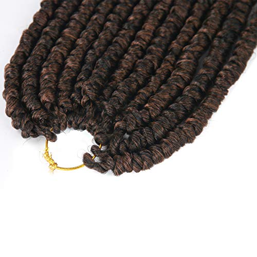 12 Inch Senegalese Twist Crochet Hair Extensions - Spring Curl End, Black Mix Brown (1B/30#), 8 Pack