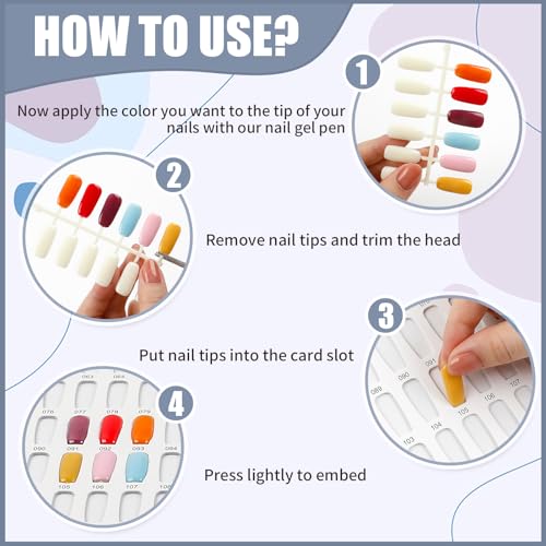 Cre8tion Soft Gel Nail Tips, Medium Stiletto Shape, 602 Tips in 14 Sizes (00-9) for Professional Nail Extensions