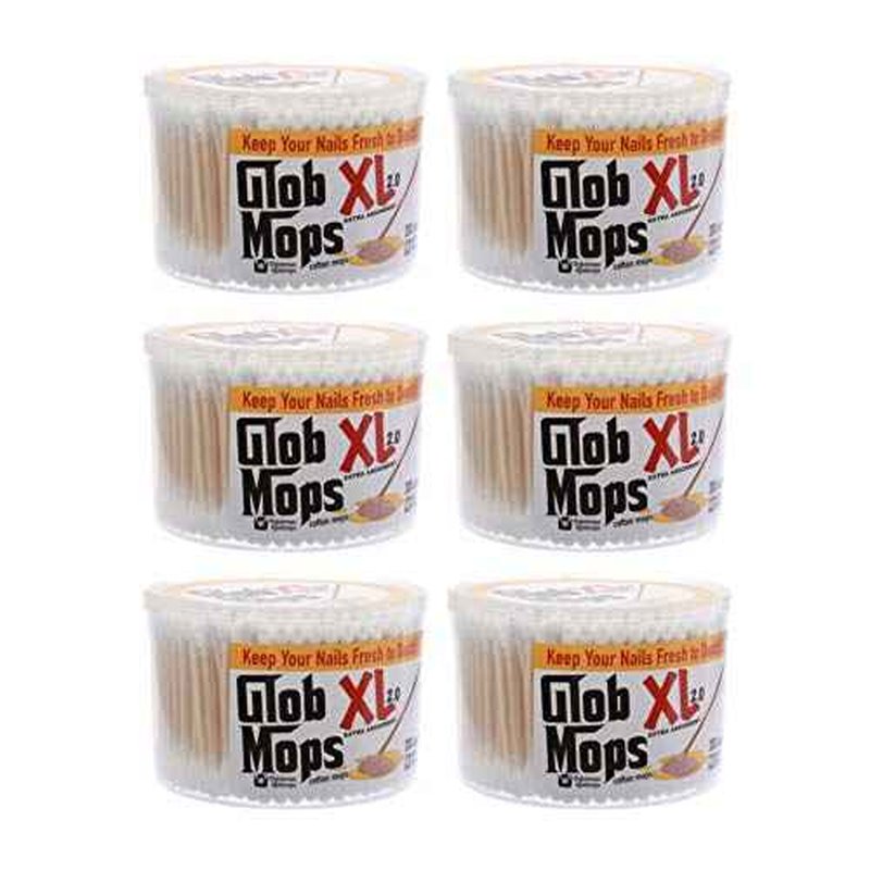 Glob Mops XL 2.0 Cotton Swabs 6-Pack Bundle | Extra Absorbent | Eco-Friendly | 1800 Total Mops