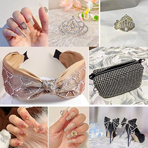 Beadsland Flat Back Crystal Rhinestones Bulk SS16 - 14400pcs White Glitter