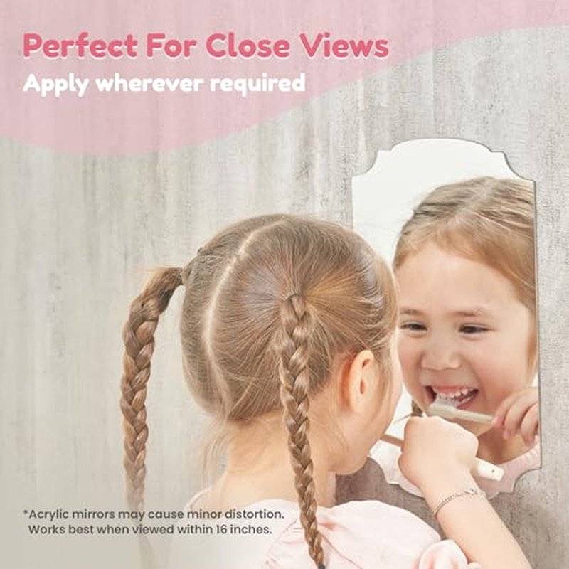 2PCS MYRO Self-Adhesive Designed Mirror 7" x 12¡° Shatterproof Locker Mirror Shower Bathroom Mirror with Strong Adhesive Tapes, Ideal for School Classroom Playroom Office Camping, 3.5OZ, Venetian