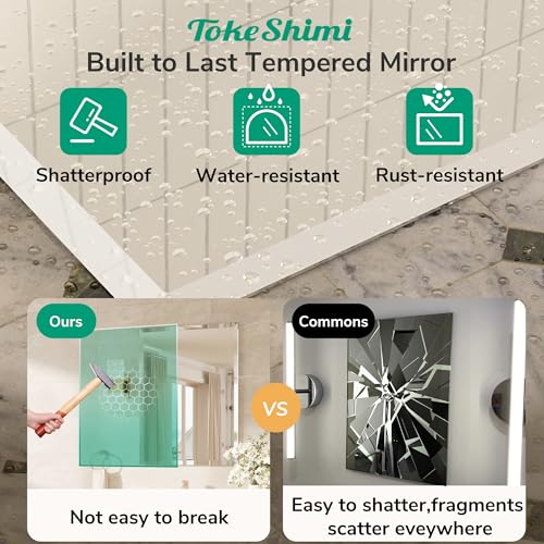 Frameless Bathroom Vanity Mirror 24x32 Inches Beveled Edge - Horizontal/Vertical