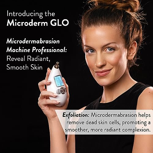 Microderm GLO Diamond Microdermabrasion Machine - White, 1 Count - Home Facial System for Anti-Aging & Skin Rejuvenation