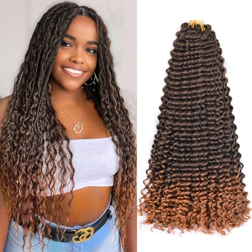Synthetic Ocean Wave Crochet Hair for Black Women - 24 Inch, Pack of 8, Curly Braiding Hair